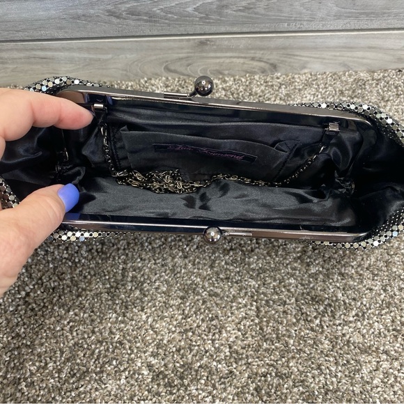 Lulu Townsend Gray Silver Metallic Chainmail Cocktail Evening Bag Clutch - Picture 10 of 10